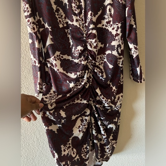 Eloquii Mock Neck Dress with Sleeve Detail Purple Multi Size 14 Brand New - Picture 3 of 15